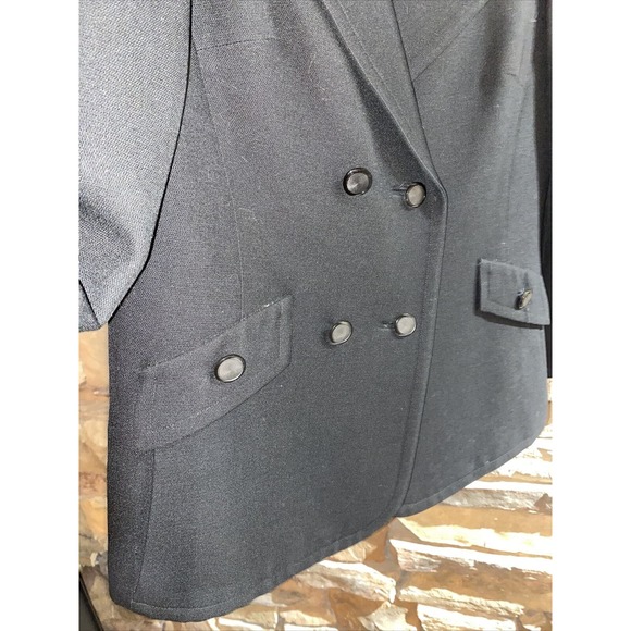 VINTAGE 1970’s Vera Hicks Ernst Strauss Black Skirt Suit Women’s Medium WOW! - Picture 10 of 16